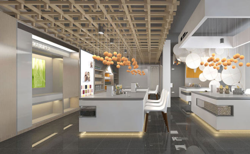 九陽美郡現(xiàn)代簡(jiǎn)約展廳裝修